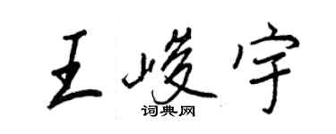 王正良王峻宇行書個性簽名怎么寫