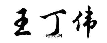 胡問遂王丁偉行書個性簽名怎么寫