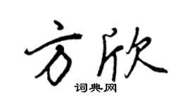 王正良方欣行書個性簽名怎么寫