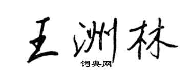 王正良王洲林行書個性簽名怎么寫