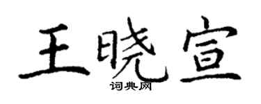 丁謙王曉宣楷書個性簽名怎么寫
