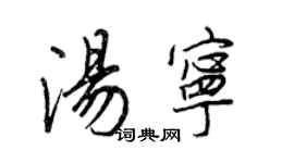 王正良湯寧行書個性簽名怎么寫