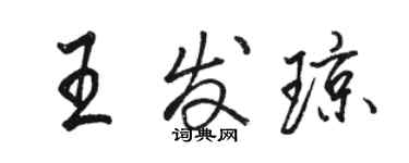 駱恆光王發瓊行書個性簽名怎么寫