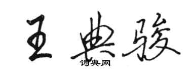 駱恆光王典駿行書個性簽名怎么寫