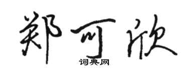 駱恆光鄭可欣行書個性簽名怎么寫