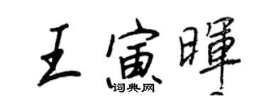 王正良王寅暉行書個性簽名怎么寫