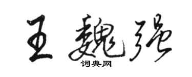 駱恆光王魏強行書個性簽名怎么寫