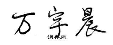 曾慶福萬宇晨行書個性簽名怎么寫