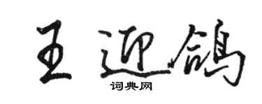 駱恆光王迎鴿行書個性簽名怎么寫