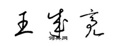 梁錦英王成亮草書個性簽名怎么寫