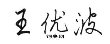 駱恆光王優波行書個性簽名怎么寫