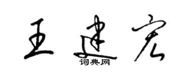 梁錦英王建宏草書個性簽名怎么寫