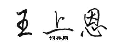 駱恆光王上恩行書個性簽名怎么寫