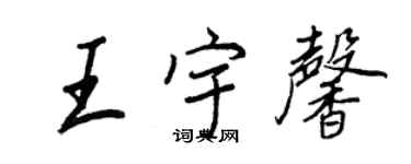 王正良王宇馨行書個性簽名怎么寫