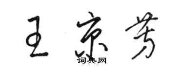 駱恆光王京芳草書個性簽名怎么寫