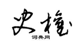 朱錫榮史權草書個性簽名怎么寫