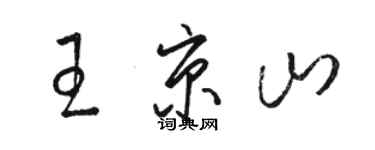 駱恆光王京山草書個性簽名怎么寫