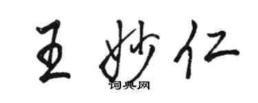 駱恆光王妙仁行書個性簽名怎么寫