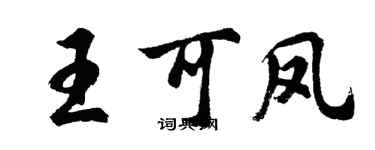 胡問遂王可鳳行書個性簽名怎么寫