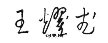 駱恆光王耀武草書個性簽名怎么寫