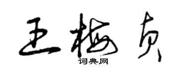 曾慶福王梅貞草書個性簽名怎么寫