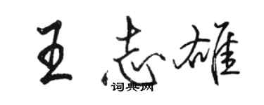 駱恆光王志雄行書個性簽名怎么寫