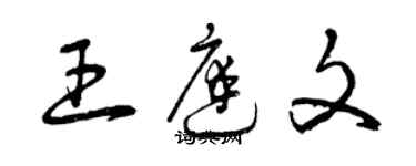 曾慶福王庭文草書個性簽名怎么寫