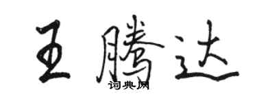 駱恆光王騰達行書個性簽名怎么寫