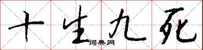 十生九死怎么寫好看