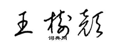 梁錦英王樹顏草書個性簽名怎么寫
