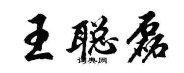 胡問遂王聰磊行書個性簽名怎么寫