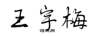 曾慶福王宇梅行書個性簽名怎么寫