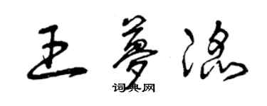 曾慶福王夢滔草書個性簽名怎么寫