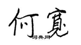 王正良何寬行書個性簽名怎么寫