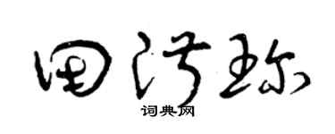 曾慶福田淑珍草書個性簽名怎么寫