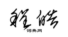 朱錫榮程皓草書個性簽名怎么寫