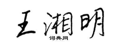 王正良王湘明行書個性簽名怎么寫