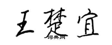 王正良王楚宜行書個性簽名怎么寫