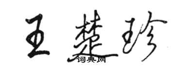 駱恆光王楚珍行書個性簽名怎么寫