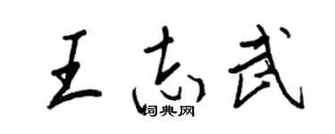 王正良王志武行書個性簽名怎么寫