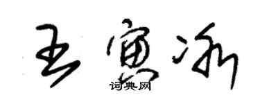 朱錫榮王寅冰草書個性簽名怎么寫