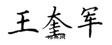 丁謙王奎軍楷書個性簽名怎么寫