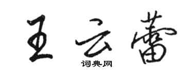 駱恆光王雲蕾行書個性簽名怎么寫