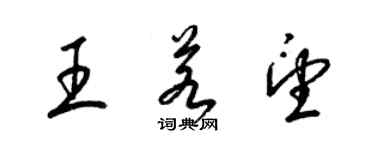 梁錦英王若望草書個性簽名怎么寫