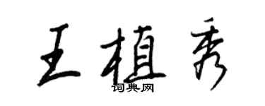 王正良王植秀行書個性簽名怎么寫