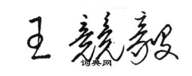 駱恆光王競毅草書個性簽名怎么寫