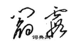 駱恆光閻霞草書個性簽名怎么寫