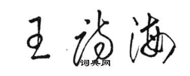 駱恆光王詩海草書個性簽名怎么寫