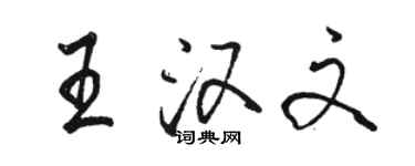 駱恆光王漢文行書個性簽名怎么寫