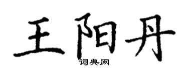丁謙王陽丹楷書個性簽名怎么寫